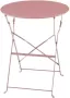 Anders Bistroset voor 2 personen 60 cm ronde tafel met 2 stoelen Gepoedercoat staal Roze - Thumbnail 1