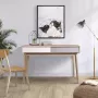 Anders Bureau met 2 lades Scandinavisch NEW SOFIA Eiken Wit Grijs Patronen L 120 x D 55 x H 78 cm - Thumbnail 1