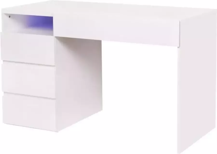 Anders Bureau met led-verlichting inbegrepen 4 lades en 1 nis LUX