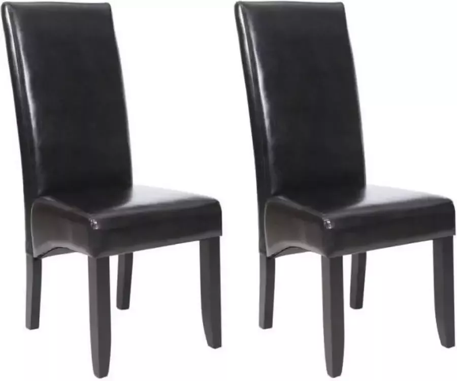 Anders CUBA Set van 2 eetkamerstoelen Zwarte imitatie Eigentijdse stijl B 48 x D 64 cm