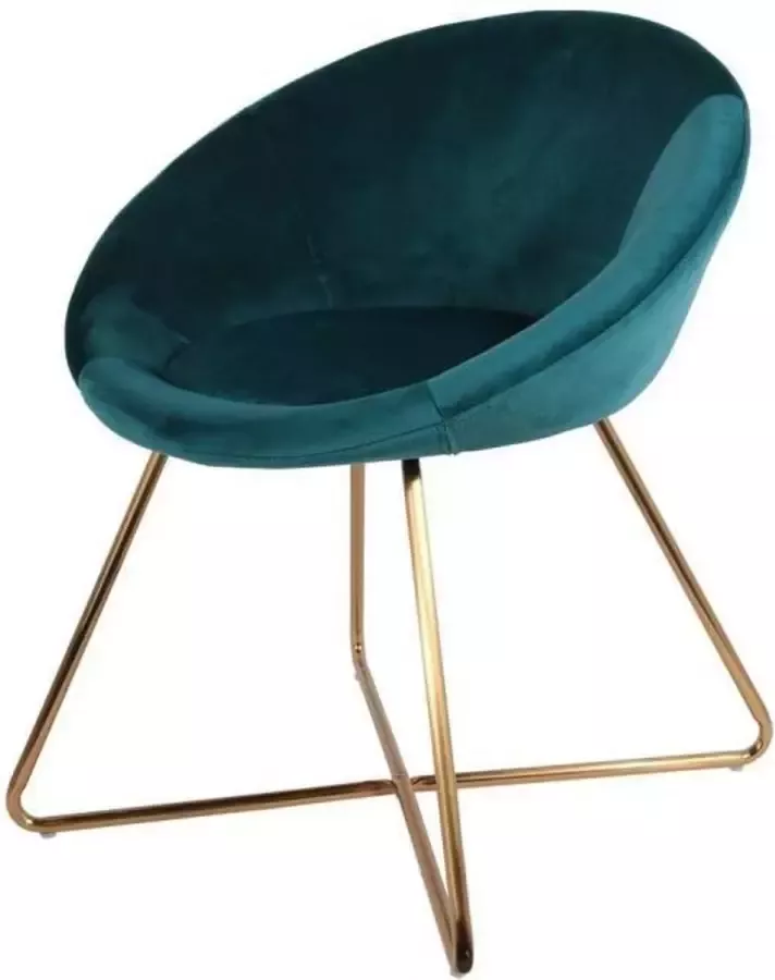 Anders DINA Karl fauteuil blauwe stof B 64 x D 63 x H 74 cm