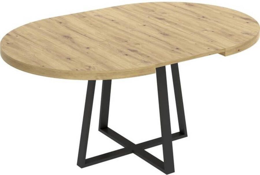 Anders DUNA uitschuifbare ronde tafel 4 tot 6 zitplaatsen Eiken decor B110 x D110 152 x H77 cm - Foto 1