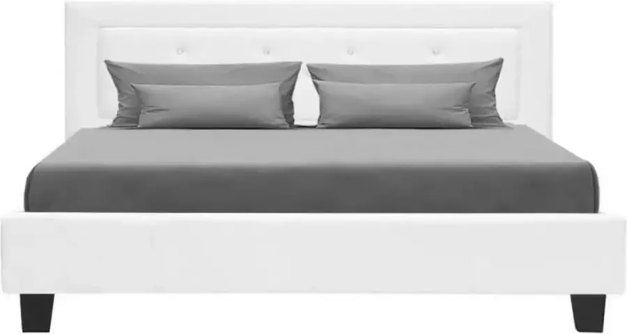 Anders Eigentijds bed voor volwassenen Simili Blanc Inclusief boxspring 160 x 200 cm EDOUARD