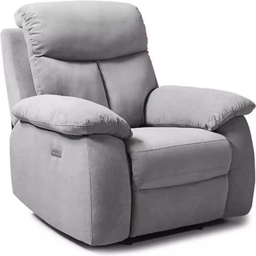 Anders Elektrische relaxfauteuil Grijze stof L 97 x D 94 x H 101 cm BELEM