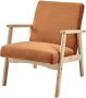 Anders Fauteuil in Terracotta Velvet Natuurlijke houten poten L 63 x D 78 x H 75 cm TULIO - Thumbnail 2