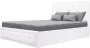 Anders Gewatteerd bed voor volwassenen 140 x 190 cm Zwarte imitatie Inclusief boxspring VIRGINIA - Thumbnail 1