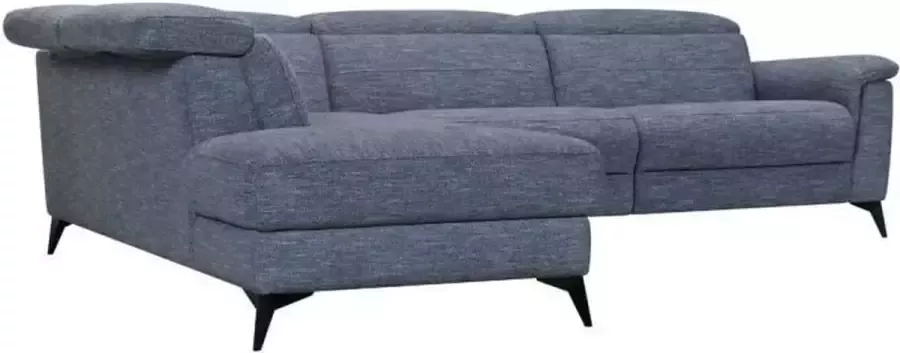 Anders Hoekbank links met 1 elektrische relaxfauteuil Lichtblauwe stof L 292 x D 232 x H 99 cm MELBOURNE