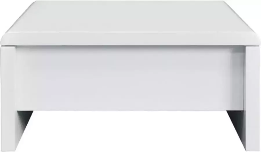 Merkloos Opklapbare salontafel Wit gelakt L 75 x D 75 x H 35 KARL - Foto 2