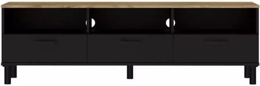 Cstore OXFORD TV-meubel zwart en eiken industriële stijl B 158 x D 40 x H 47 cm