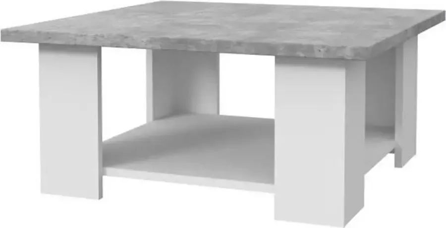Cstore PILVI Salontafel Wit en lichtgrijs beton L 67 x D 67 x H 31 cm - Foto 1