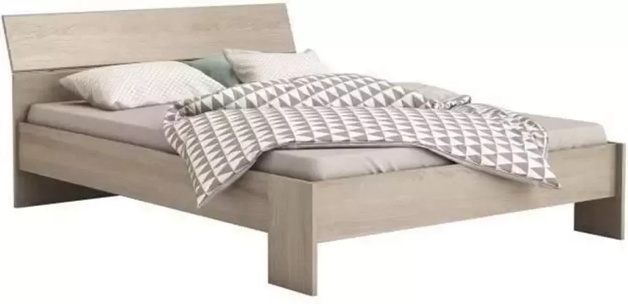 Anders PRICY Bed 140x190 200cm Decor Chene Shannon B 145 x D 205 x H 79 cm - Foto 1