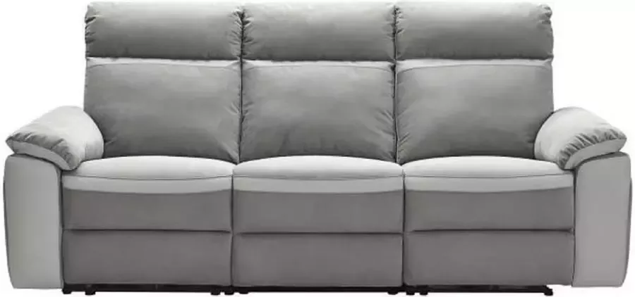Anders SANTOS 3-zitsbank met 2 handmatige stoelen Grijs en antraciet stof L 215 x D 93 x H 99 cm