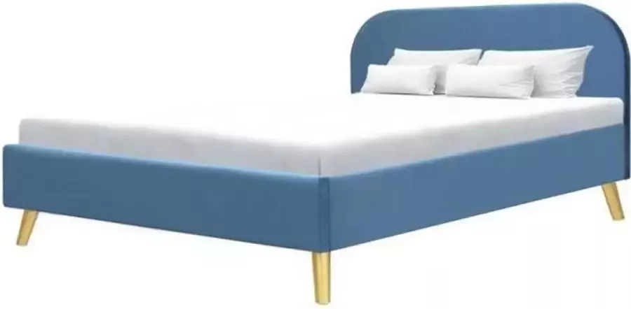 Anders Scandinavisch bed voor volwassenen Blue Velvet Inclusief boxspring 160 x 200 cm SVEA