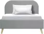 Anders Scandinavisch kinderbed Lichtgrijze stof Inclusief boxspring 90 x 190 cm SVEA - Thumbnail 2