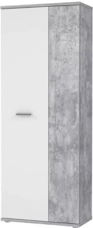Merkloos Schoenenkast eigentijds stijleffect beton en mat wit L 69 cm - Foto 6