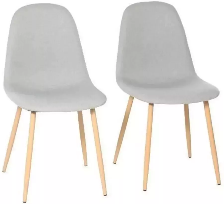 Anders Set van 2 grijze stoffen stoelen L 45 x D 53 x H 85 cm CLODY