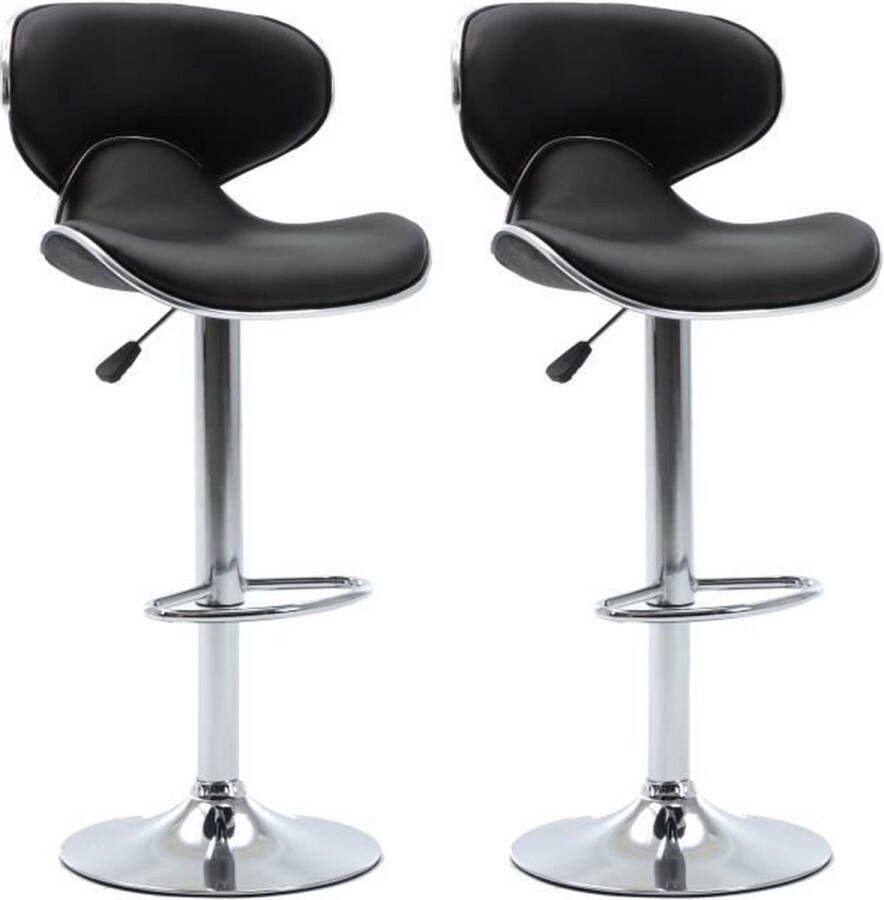Anders Set van 2 in hoogte verstelbare barkrukken Zwart imitatie L 46 x D 50 x H 85 106 cm YORK