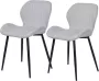 Anders Set van 2 stoelen Grijze stof Metalen poten L 51 x D 49 x H 49 cm - Thumbnail 1