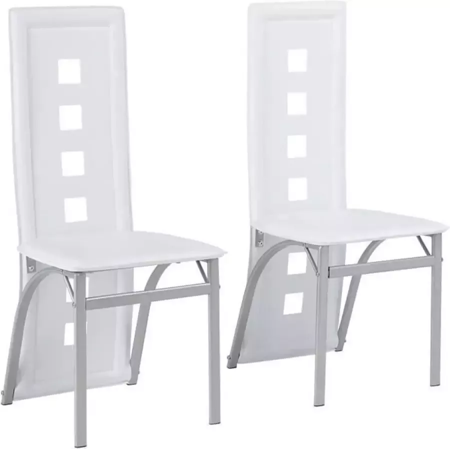 Anders Set van 2 stoelen Witte stof L 44 x D 53 x H 93 cm BILLIE