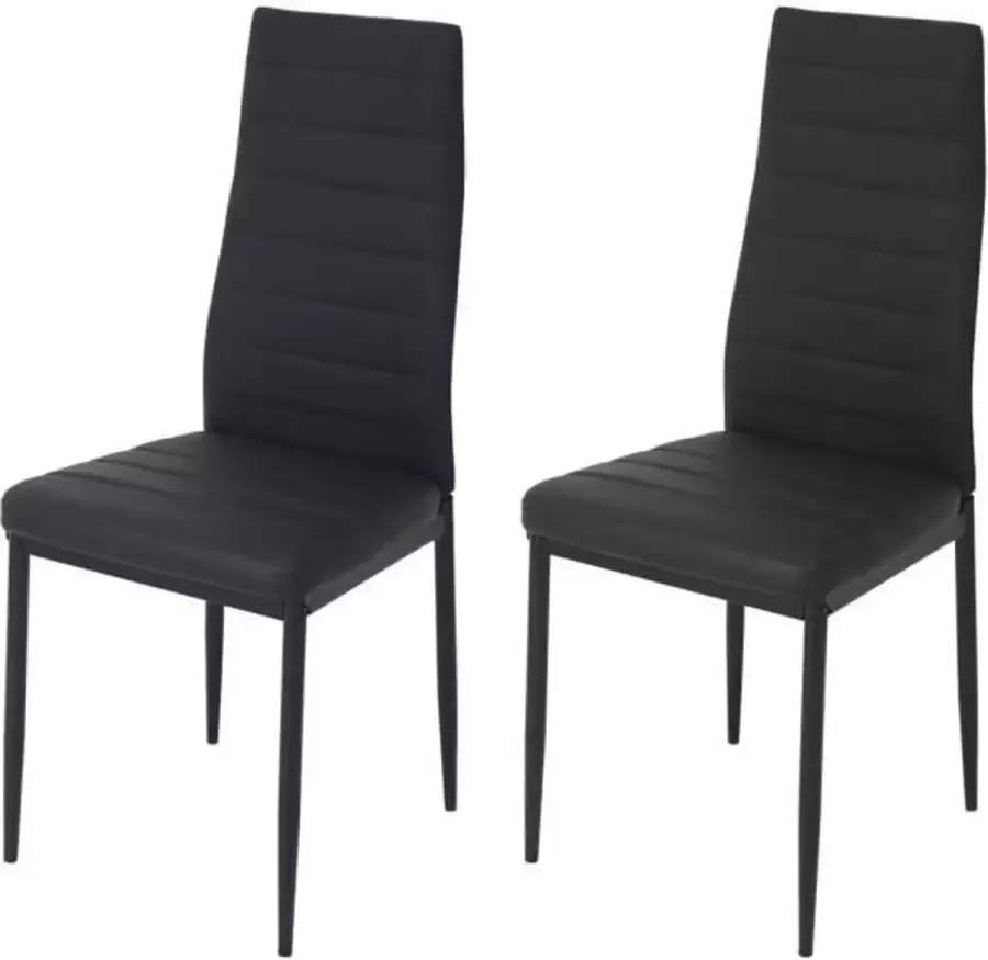 Anders Set van 2 stoelen Zwart imitatie L 42 x D 49 x H 97 cm JIM