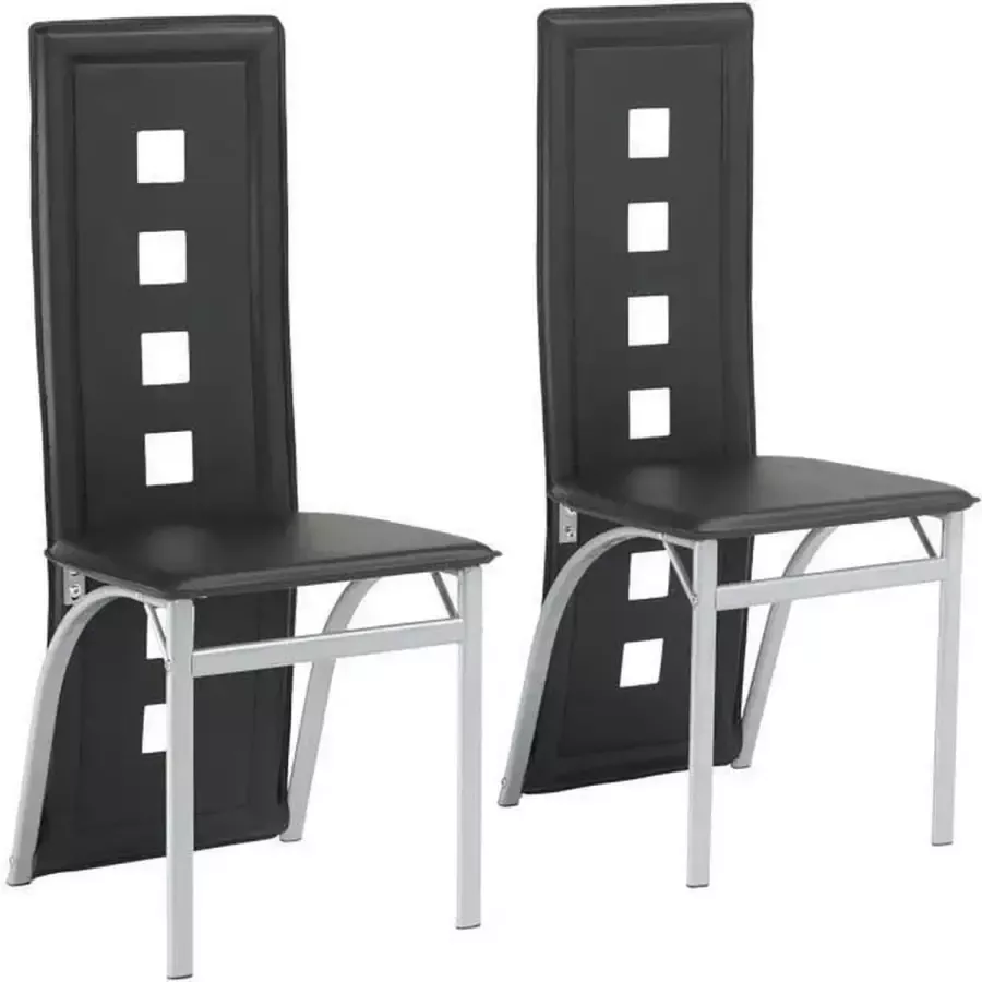 Anders Set van 2 stoelen Zwarte stof L 44 x D 53 x H 93 cm BILLIE