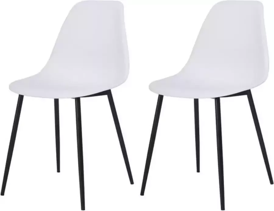 Anders Set van 2 witte stoelen L 46 x D 52 x H 84 cm CLODY