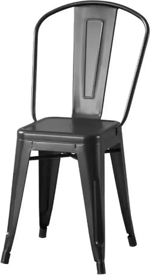 Merkloos Set van 4 zwart metalen stoelen L 44 x D 45 x H 85 cm DARA - Foto 2