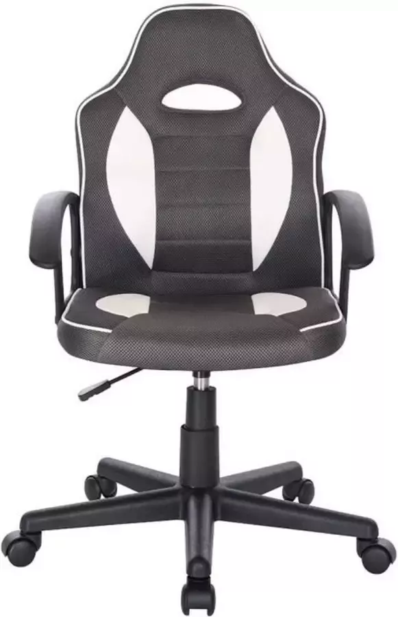 Anders TERRY Verstelbare gaming bureaustoel Faux wit en grijs L 56 x D 60 x H 92 102 cm