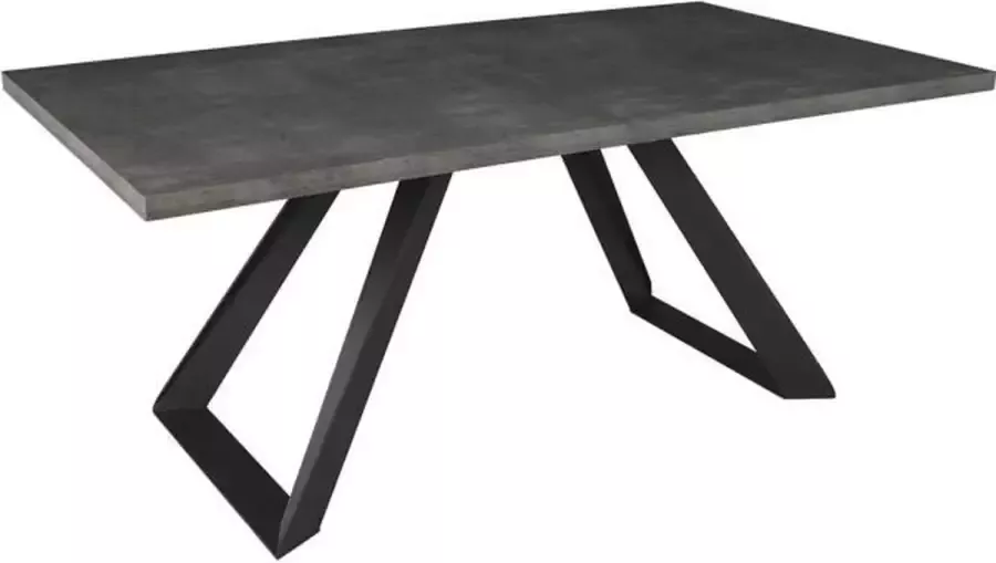 Anders Uitschuifbare eettafel Zwart metaal L 180 x D 100 x H 76 cm AMY