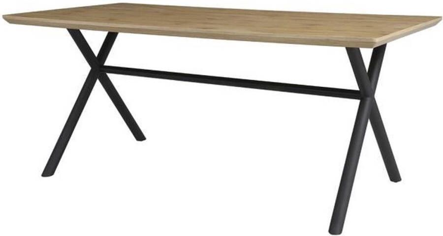 Anders Vaste eettafel Decor eiken en zwart metaal L 180 x D 90 x H 76 cm CROSS