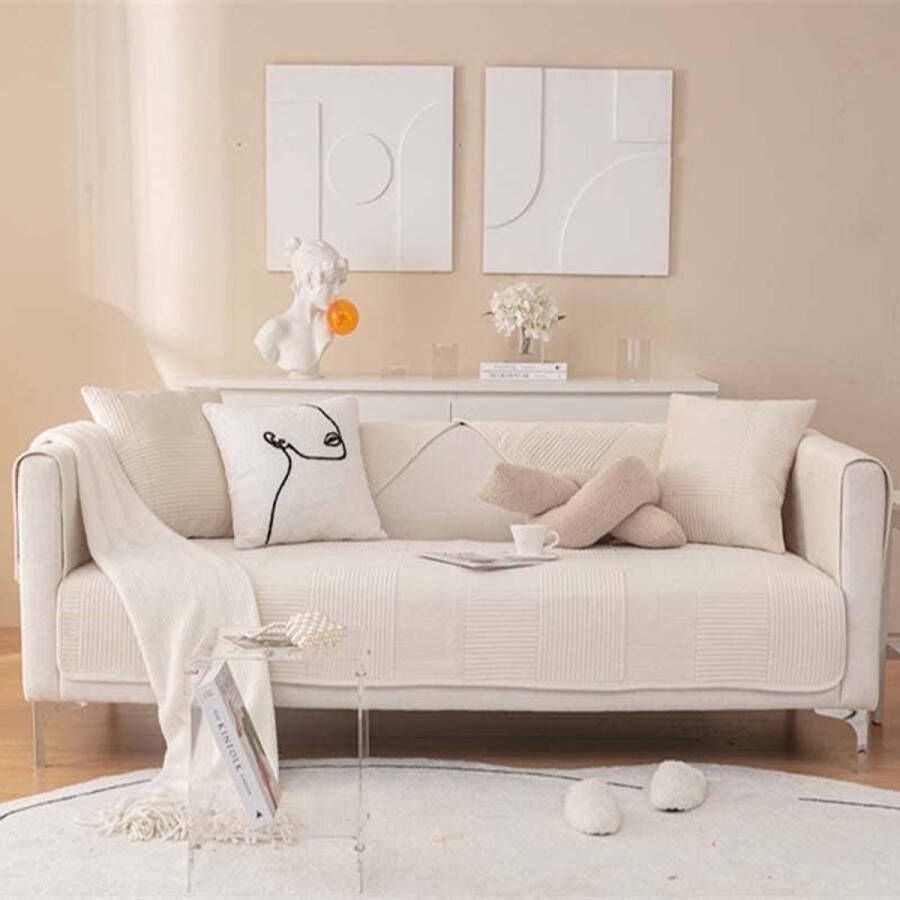 Andyou bankhoes 70*70cm fluweel gebroken wit