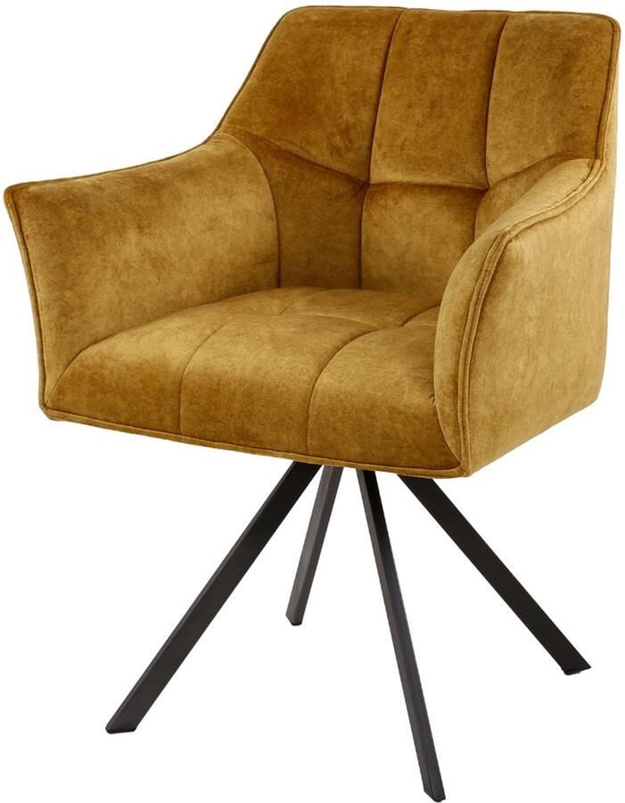 AnLi Style Armstoel raster draaibaar goud velours