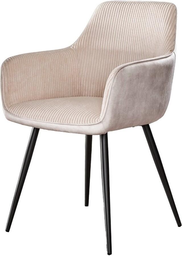 AnLi Style Armstoel Rib Rock ivoor set van 4