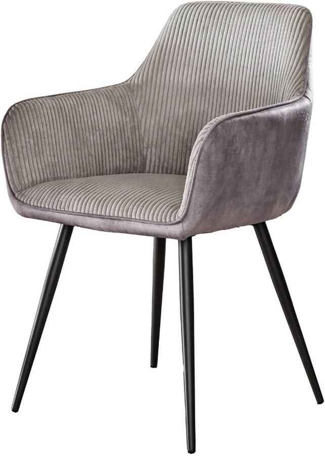 AnLi Style Armstoel Rib Rock zilver set van 4