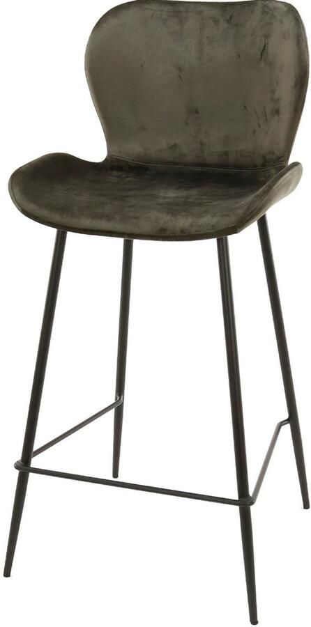 AnLi Style Barstoel ronde buis Velours groen set van 4