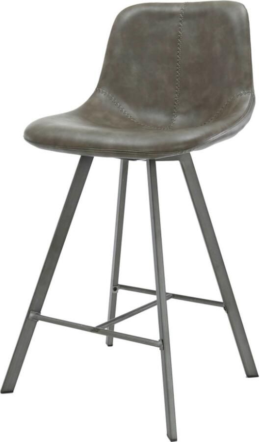 AnLi Style Barstoel zig-zag plat frame saddle pu taupe set van 4