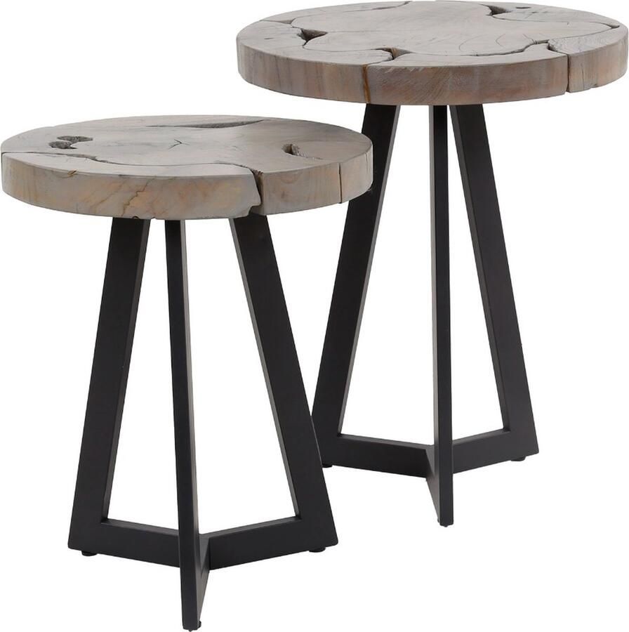AnLi Style Bijzettafel set 2 grey mix