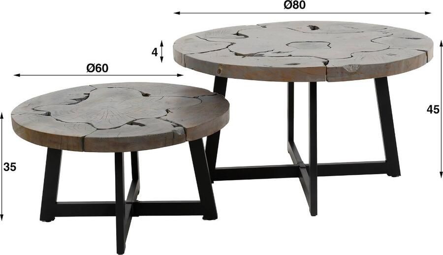 AnLi Style Salontafel set 2 grey mix - Foto 2