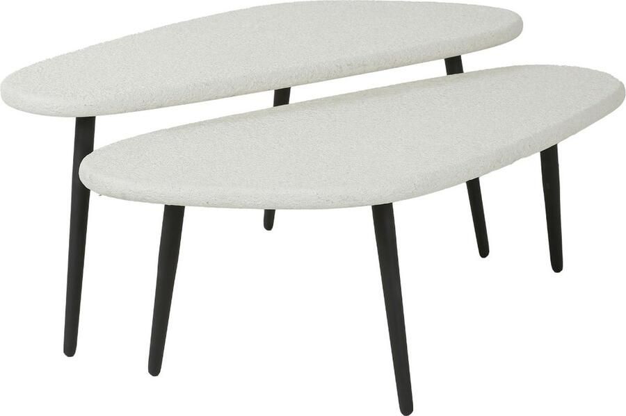 AnLi Style Salontafel set 2 stone hoekvormig