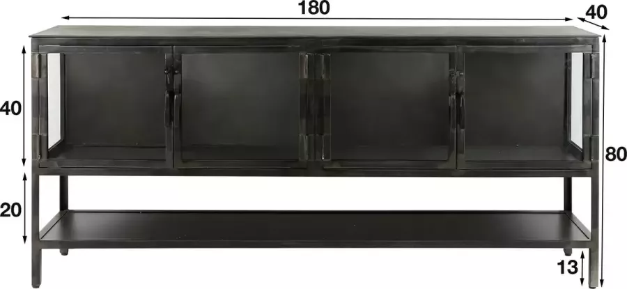 AnLi-Style Dressoir Ruff metal open vak