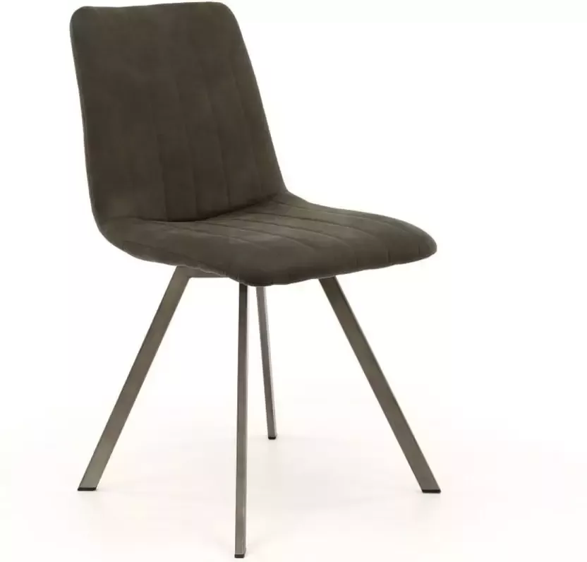 AnLi Style Eetkamerstoel gestreept plat frame Antraciet - Foto 2