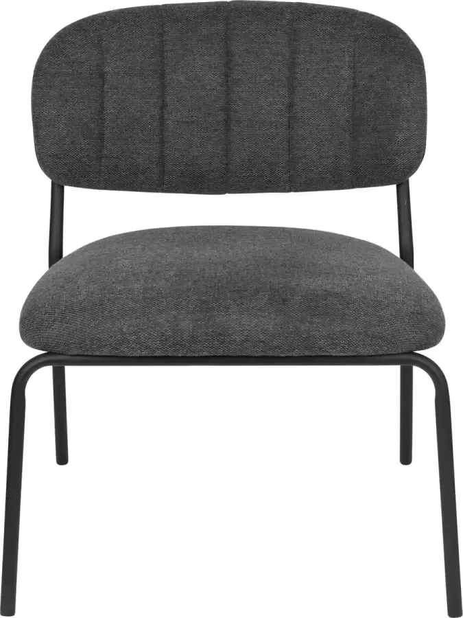 AnLi-Style LOUNGE CHAIR JOLIEN BLACK DARK GREY