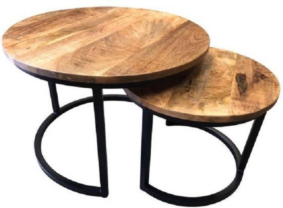 AnLi-Style salontafels rond set van 2 Balk
