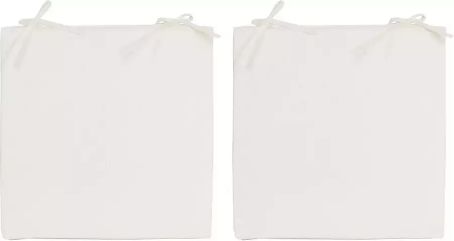 Anna's Collection 6x Stoelkussens voor binnen- en buitenstoelen in de kleur ivoor wit 40 x 40 cm Tuinstoelen kussens