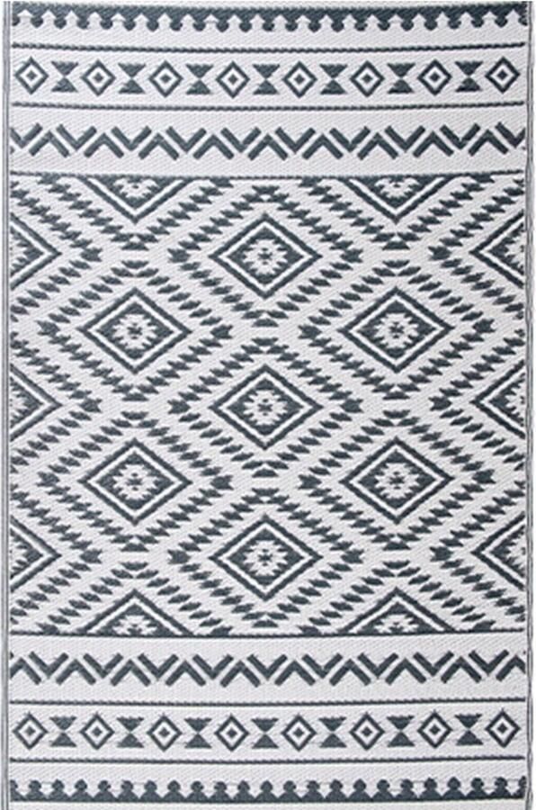 Anna's Collection Anna Collection Buitenkleed buiten tapijt grondzeil camping grijs wit 118 x 180 cm Polypropyleen