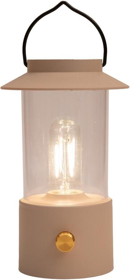 Anna's Collection Anna Collection Camping tafellamp lantaarn Darcy beige 24 cm dimbaar draadloos oplaadbaar USB buiten