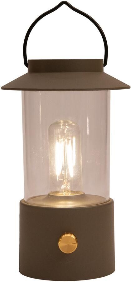 Anna's Collection Anna Collection Camping tafellamp lantaarn Darcy taupe 24 cm dimbaar draadloos oplaadbaar USB buiten