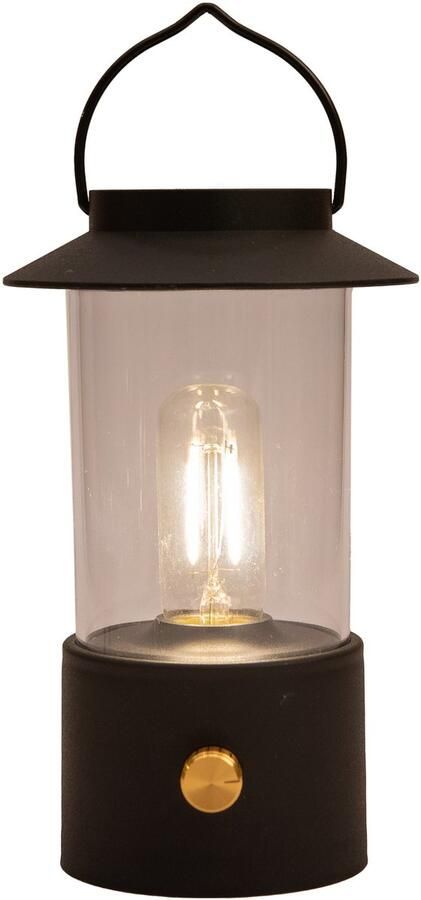 Anna's Collection Anna Collection Camping tafellamp lantaarn Darcy zwart 24 cm dimbaar draadloos oplaadbaar USB buiten