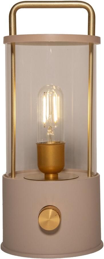Anna's Collection Anna Collection Camping tafellamp lantaarn Elin beige 25 cm dimbaar draadloos oplaadbaar USB buiten