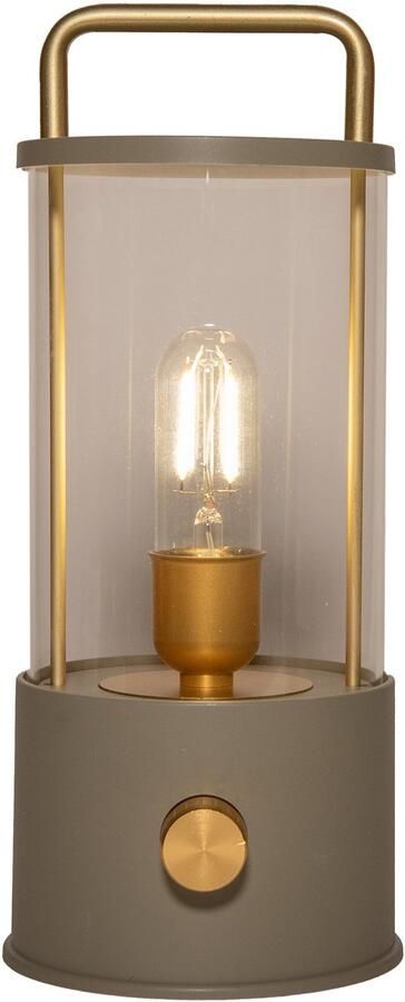 Anna's Collection Anna Collection Camping tafellamp lantaarn Elin groen 25 cm dimbaar draadloos oplaadbaar USB buiten